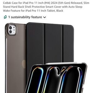 Black iPad Pro 11” slim case with cover
